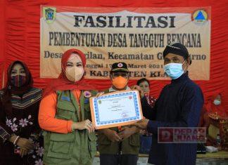 Hj. Sri Mulyani Hadiri Acara Fasilitasi Pembentukan Desa Tangguh Bencana di Kecamatan Gantiwarno