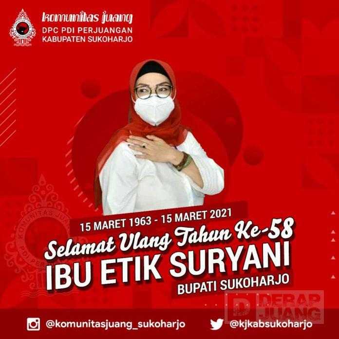 Komunitas Juang Sukoharjo Ucapkan Selamat HUT Kepada Bupati Sukoharjo