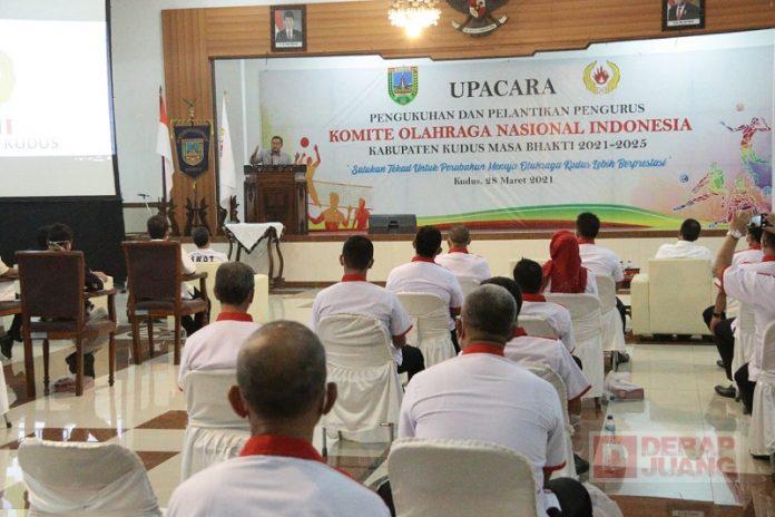 Pelantikan KONI Kudus, Masan; Semoga Dapat Menuai Prestasi Gemilang