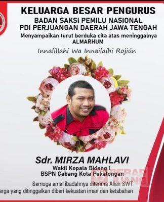 Mirza Mahlevi Tutup Usia, DPC PDI Perjuangan Kota Pekalongan Panjatkan Doa