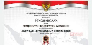 Periode Kedua Mas Jekek, Pemkab Wonogiri Sabet 2 Penghargaan dari MENPAN-RB