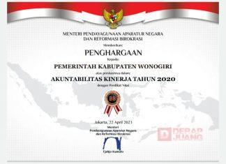 Periode Kedua Mas Jekek, Pemkab Wonogiri Sabet 2 Penghargaan dari MENPAN-RB