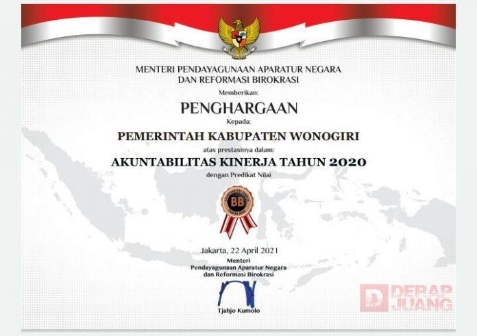 Penghargaan Pemkab Wonogiri