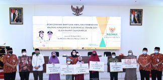 Amaliyah Ramadhan 1442 H, Bupati Etik Serahkan Bantuan Baznas Senilai 665 Juta