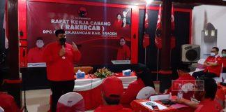 Gelar Rakercab, Mas Bowo: Kader Banteng Sragen Wajib Tegak Lurus Terhadap Instruksi Partai