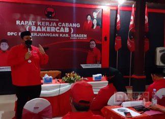 Gelar Rakercab, Mas Bowo: Kader Banteng Sragen Wajib Tegak Lurus Terhadap Instruksi Partai