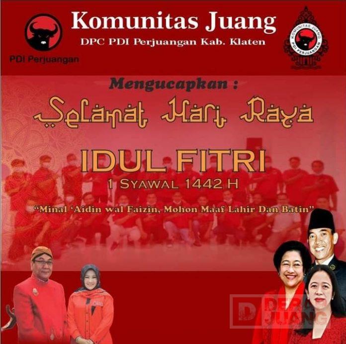 Komunitas Juang Klaten Sampaikan Ucapan Selamat Hari Raya Idul Fitri 1442 H