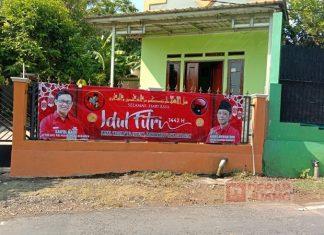 Semarakkan Idul Fitri, DPC PDI Perjuangan Kebumen Pasang Spanduk