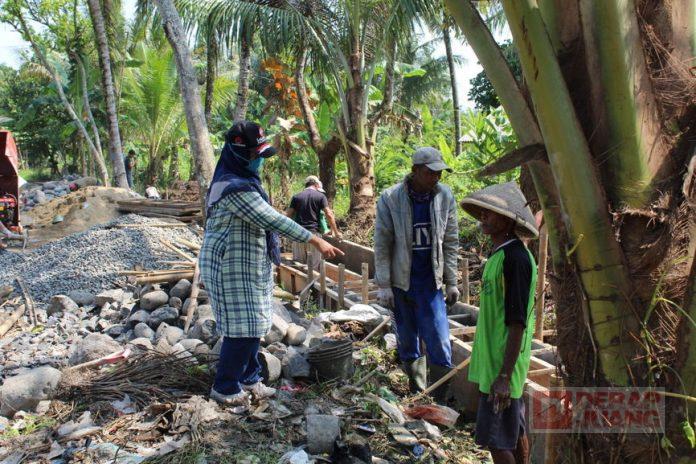 Sita Andriyatni Awasi Pembangunan Saluran Irigasi di Kecamatan Bawang