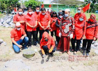 Sri Mulyani Letakan Batu Pertama Pembangunan Kantor DPC PDI Perjuangan Klaten