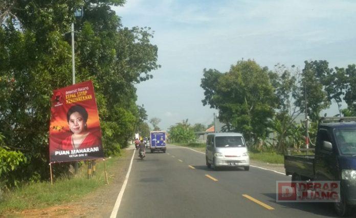 Baliho Bertulisan ‘Selamat Datang Kepak Sayap Kebhinekaan’ Sambut Kedatangan Puan Maharani ke Kebumen