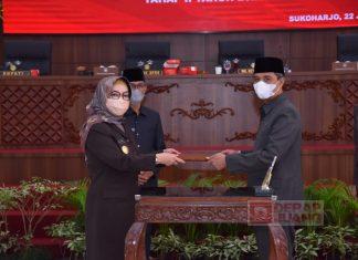 Bupati dan DPRD Sukoharjo Tandatangani Nota Kesepakatan Pertanggungjawaban Pelaksanaan APBD 2020