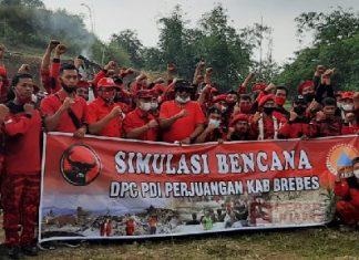 PDI Perjuangan Brebes Gelar Simulasi Penanggulangan Bencana Alam