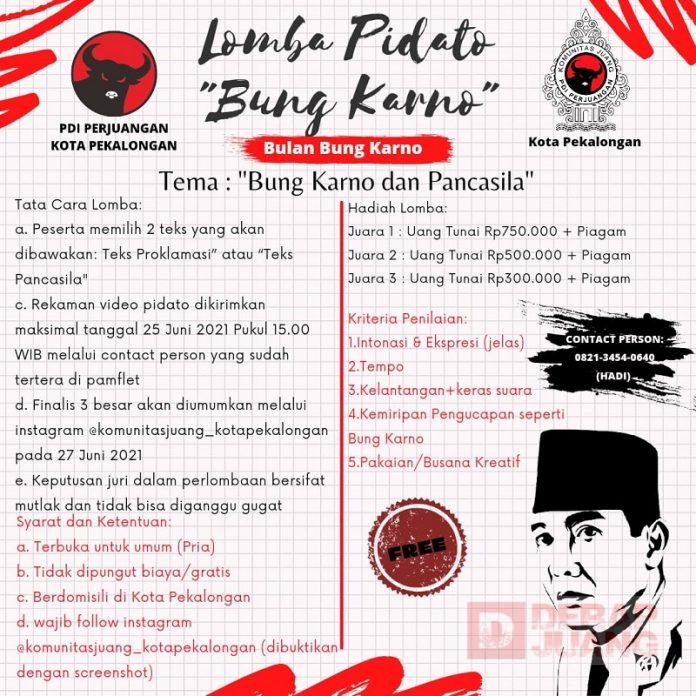 Peringati Bulan Bung Karno, KJ Kota Pekalongan Gelar Lomba Pidato dan Melukis Bung Karno