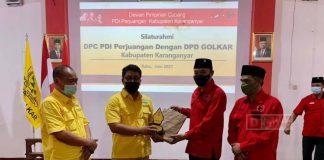 Perkuat Koalisi, PDI Perjuangan Karanganyar Terima Kunjungan DPD Partai Golkar Karanganyar