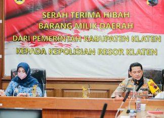 Sri Mulyani Serahkan Hibah Milik Daerah Kepada Polres Klaten