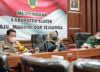Terkait Lonjakan Kasus Covid-19 di Kabupaten Klaten, Sri Mulyani Gelar Rapat Koordinasi