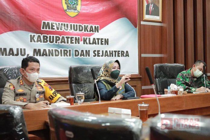 Terkait Lonjakan Kasus Covid-19 di Kabupaten Klaten, Sri Mulyani Gelar Rapat Koordinasi