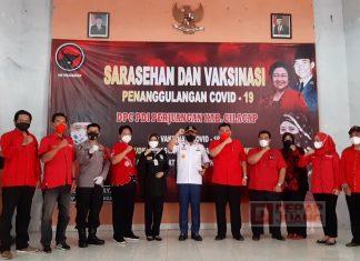 Dukung Program Pemerintah, DPC PDI Perjuangan Cilacap Selenggarakan Vaksinasi