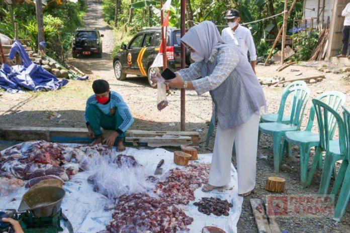 Pantau Proses Penyembelihan Hewan Kurban, Bupati Tiwi Jangan Ada Kerumunan