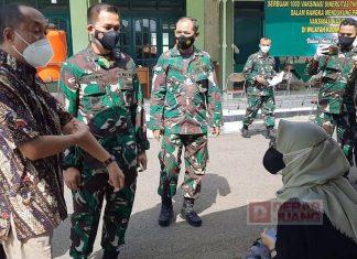 Sadewo Tinjau Pelaksanaan Vaksinasi di Kodim 0701/Banyumas