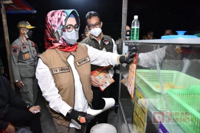 Sidak Warung Makan, Bupati Etik Pengendalian Covid-19 Harus Didukung Seluruh Elemen Masyarakat