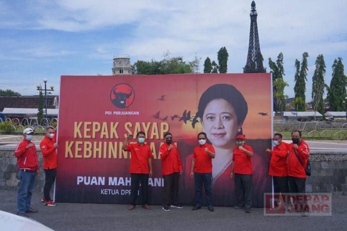 Tegak Lurus Instruksi Partai, PDI Perjuangan Boyolali Pasang Baliho Kepak Sayap Kebhinnekaan