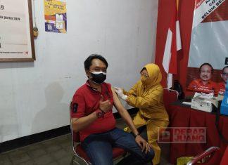 Tekan Penyebaran Covid-19, DPC PDI Perjuangan Banyumas Gelar Vaksinasi Tahap II
