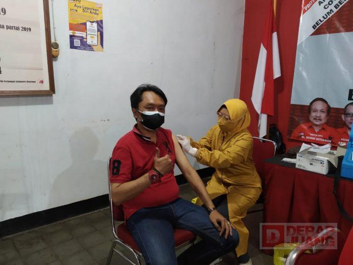 Tekan Penyebaran Covid-19, DPC PDI Perjuangan Banyumas Gelar Vaksinasi Tahap II