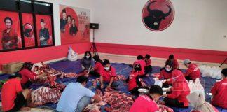 Terapkan Protokol Kesehatan, DPC PDI Perjuangan Klaten Sembelih 4 Hewan Kurban