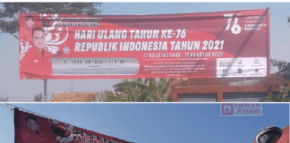 Anggota Fraksi PDI Perjuangan DPRD Batang Pasang Banner Sambut Kemerdekaan
