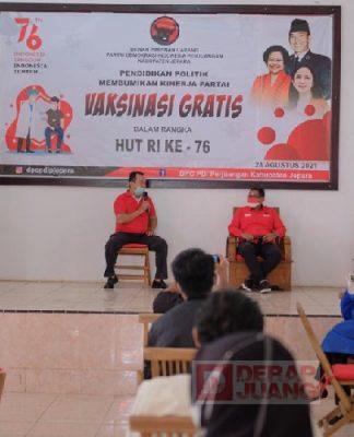 Bantu Pemerintah Capai Herd Immunity, DPC PDI Perjuangan Jepara Gelar Vaksinasi