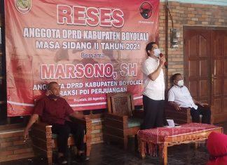 Gelar Reses, Marsono Upayakan Percepatan Vaksinasi