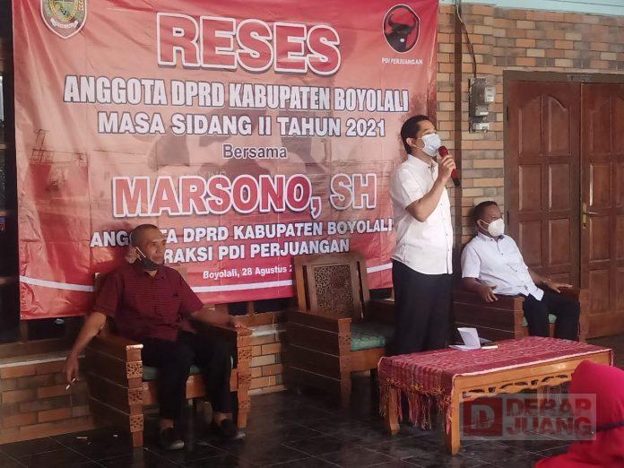 Gelar Reses, Marsono Upayakan Percepatan Vaksinasi