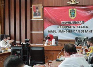 Ikuti Virtual Rakor Penanganan Covid-19, Sri Mulyani: Ketersediaan Vaksin di Klaten Masih Terbatas