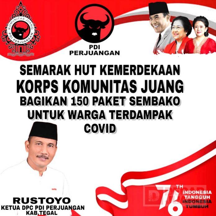 Implimentasikan Panca Setya, KJ Kabupaten Tegal Bagikan 150 Paket Sembako