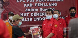 PDI Perjuangan Pemalang Bagikan 2,5 Ton Beras untuk Kaum Marhaen
