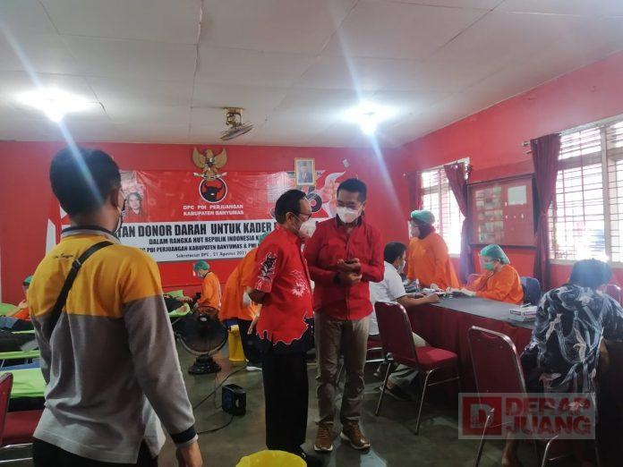 Peringati HUT RI ke-76, DPC PDI Perjuangan Banyumas Gelar Donor Darah