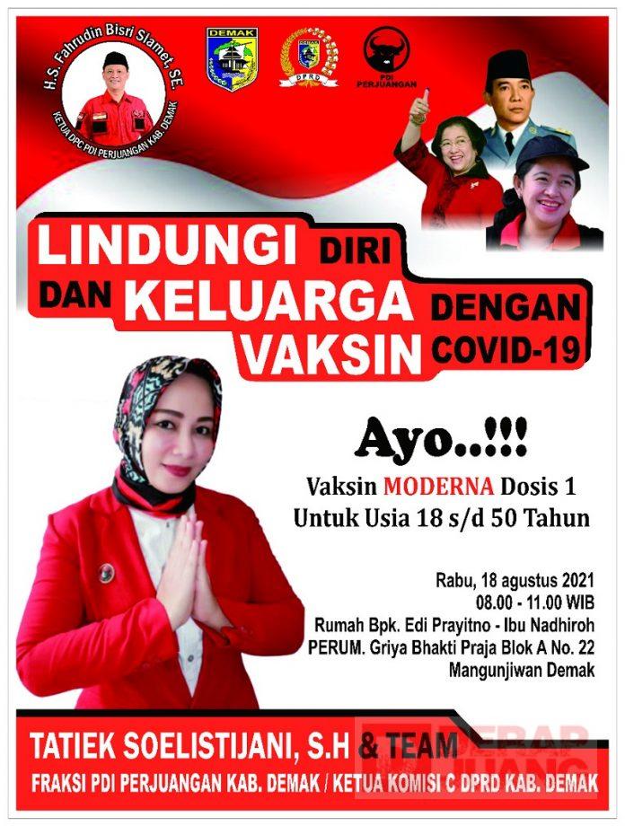 Refleksi HUT RI 76, Tatiek Hadirkan Percepat Vaksinasi Dosis 1