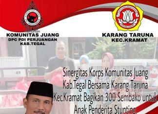Sinergitas Komunitas Juang dan Karang Taruna Bagikan Bantuan untuk Anak Stunting