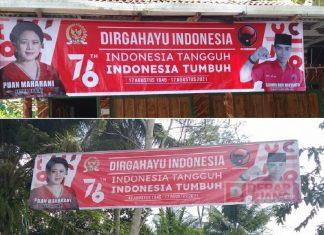 Spanduk Puan Maharani Menambah Semarak HUT RI ke-76 di Kebumen