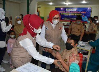 Sri Sumarni Apresiasi Pelaksanaan Vaksinasi Pelajar