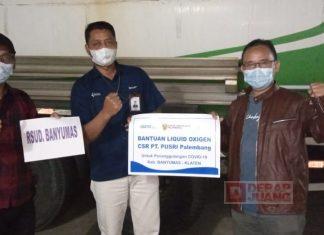 Sunarna Salurkan Bantuan Oksigen Kepada 3 Rumah Sakit di Kabupaten Banyumas