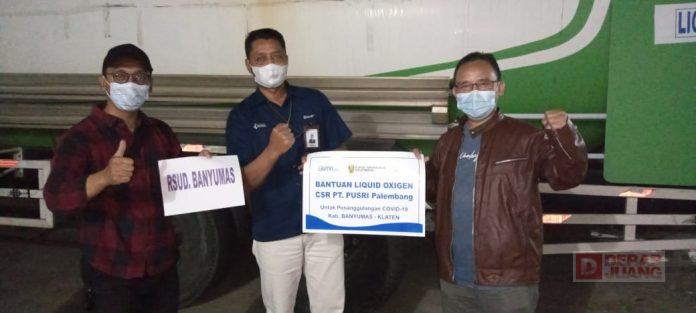 Sunarna Salurkan Bantuan Oksigen Kepada 3 Rumah Sakit di Kabupaten Banyumas