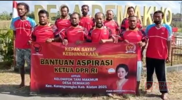 Tunjang Kelancaran Aktivitas Bertani, Mbak Puan Berikan Bantuan Alsintan di Desa Demakijo