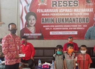 Amin Lukmantoro Jaring Aspirasi, Sekaligus Santuni Anak Yatim