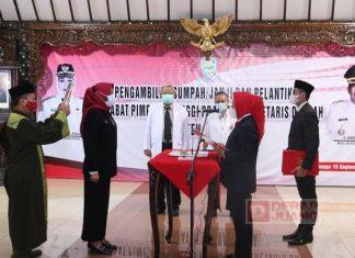 Bupati Tiwi Lantik Sekda Perempuan Pertama di Kabupaten Purbalingga