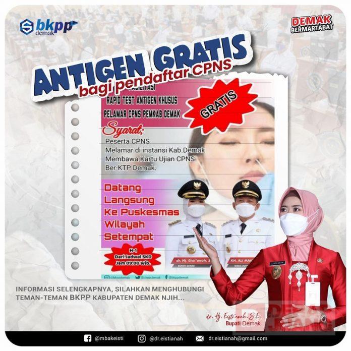Hadirkan Tes Antigen Gratis CASN, Mbak Eisti Harus Menjadi Pelecut Semangat