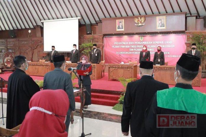 Lantik 136 ASN, Sri Mulyani Tingkatkan Loyalitas dan Harmonisasi Program Secara Serentak