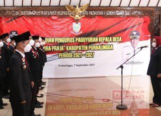 Lantik Pengurus Wira Praja, Bupati Tiwi: Wajib Bersinergi Dengan Pemkab Membangun Purbalingga